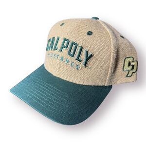 University of Cal State Poly Mustangs Snapback Hat Jute‎ Beige/Dark Green Hat